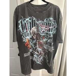 Civil Regime Shirt Mens XL Gray Skull Lightning Graphic Oversized Streetwear Tee